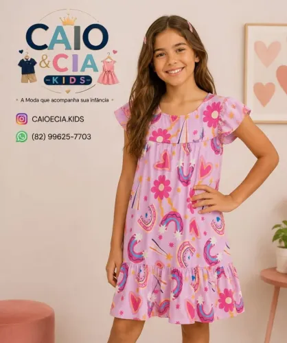 Vestido infantil com estampa da fadinha