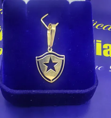 Pingente Botafogo Ouro 18 Kilates Peso 0.97 Gramas 16 mm