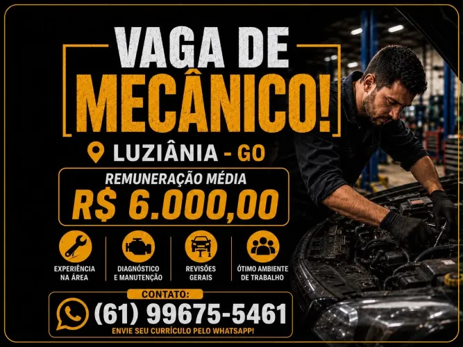 Vaga de trabalho para mecânico completo