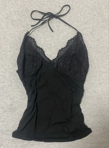 Blusa de Renda Y2K Preta Shein G