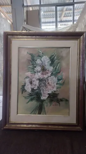 VENDO QUADRO ANTIGO PINTADO A MÃO, ASSINADO.