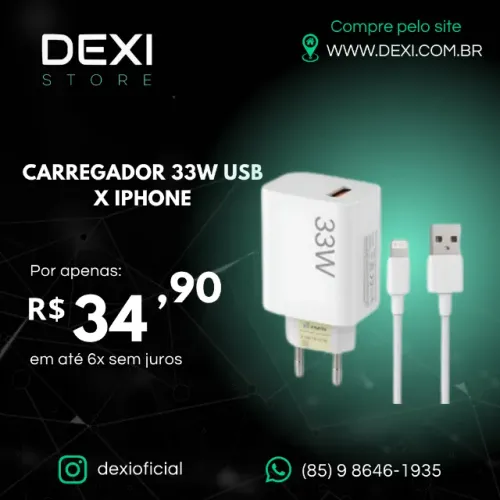 CARREGADOR 33W USB X LIGHTNING