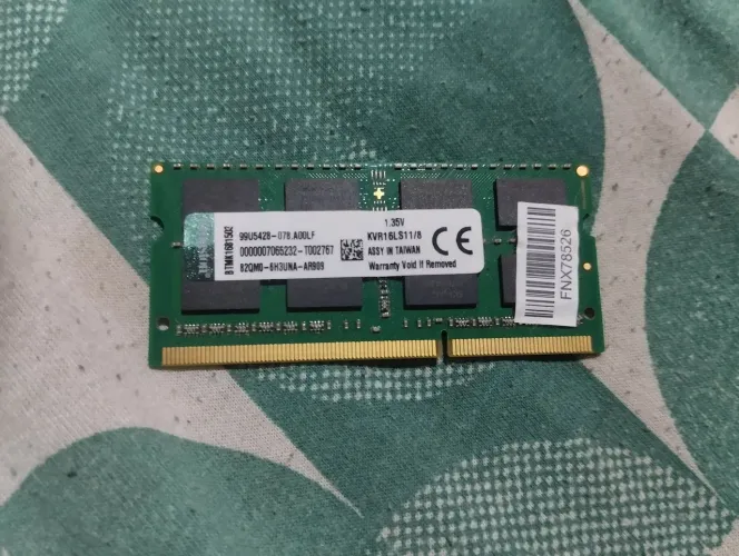 Memória RAM Kingston 8GB DDR3L 1600MHz para Notebook