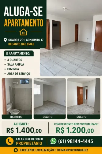 Alugo apt 3 quartos
