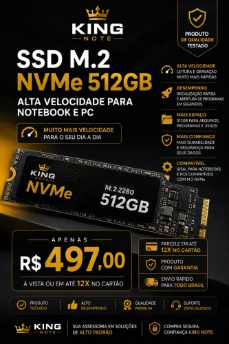 SSD M.2 NVMe 512GB Notebook e PC Upgrade Alta Velocidade Garantia