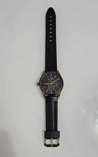 relógio technos dourado com pulseira de silicone - bateria nova!