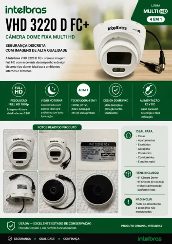 Câmera Intelbras VHD 3220 D FC+ Full HD Multi HD