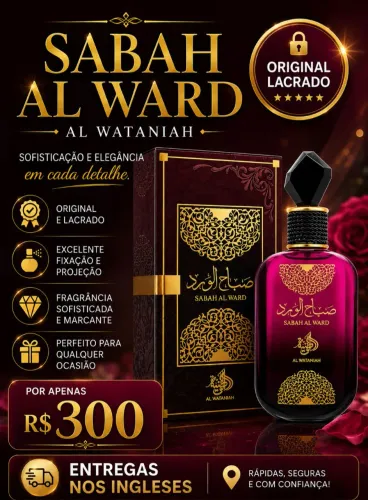 Sabah Al Ward da Al Wataniah (100ml) PERFUME FEMININO - ORIGINAL LACRADO