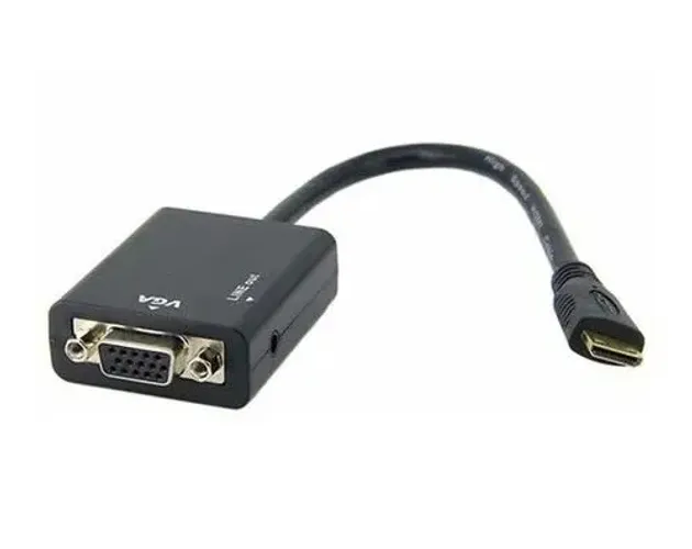 Adaptador Mini HDMI para VGA com Saída de Áudio P2
