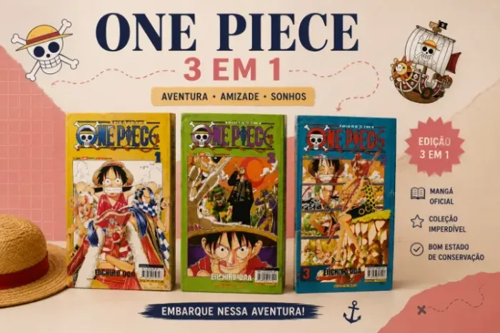 Mangás One Piece 3 em 1 Semi NOVO