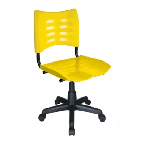 Cadeira Escritório Giratória Plástica Amarela Design Moderno 31314