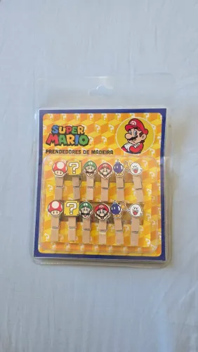 Prendedores de madeira Super Mario
