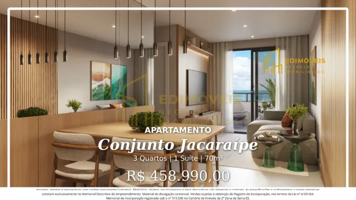 Seu novo lar em Conjunto Jacaraípe: apartamento de 3 quartos com vista privilegiada!