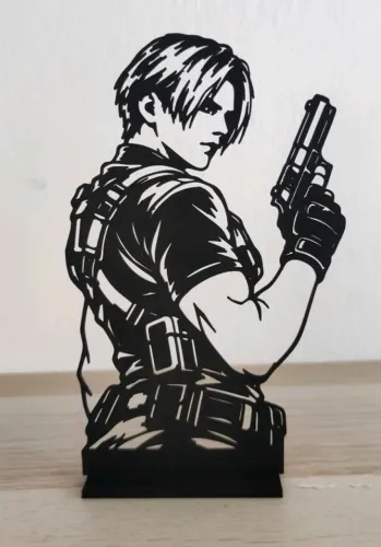 Resident Evil - Leon S. Kennedy Decoração de Mesa 3D