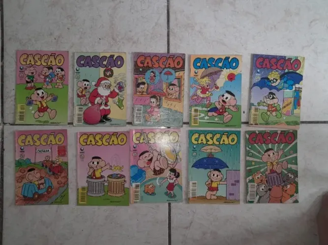 Lote de 10 Gibis revistinha da Turma da Mônica ¨Cascão¨ usados