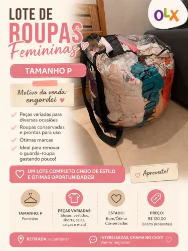 Lote de roupas femininas tamanho P ? peças variadas e conservadas