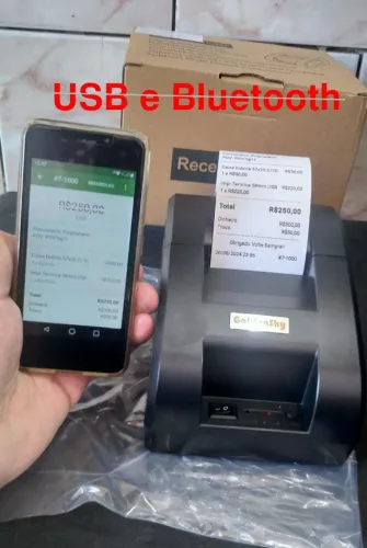 Impressora térmica 58mm Bluetooth e Usb - Produto novo Bairro Madureira testo na hora