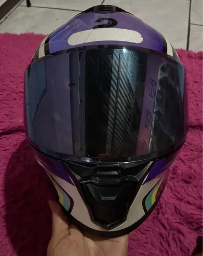 Capacete com Viseira Azul