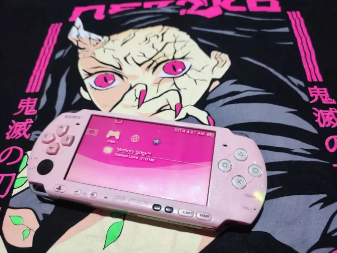 Playstation Portable PSP Modelo 3001 Pink Metálico Com 200 Jogos!