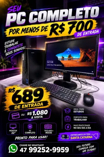 ? COMPUTADOR DELL COMPLETO<br>Ideal para estudos, trabalho e uso diário.