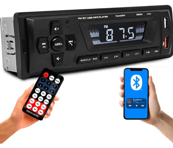 Som MP3 com entrada pra bluetoth, cartão de memória, pen drive 
