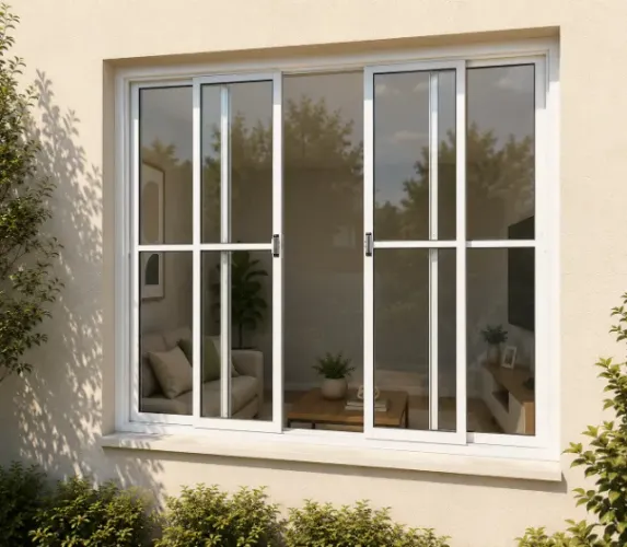 Janela 4 Folhas 100x100 Alumínio Branco Linha Premium L25 | Direto da Fábrica