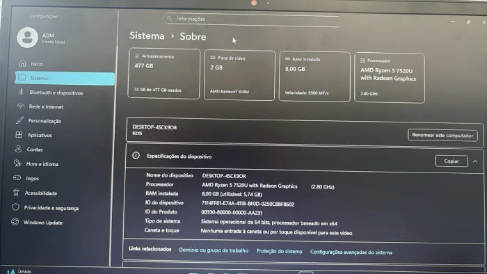 Notebook Lenovo