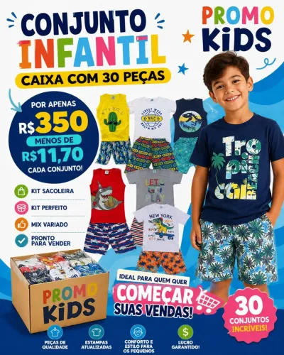Conjunto infantil menino - kit sacoleira