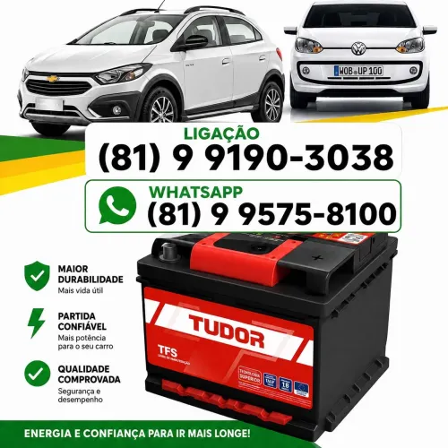 Bateria de carro tudor 60ah 289,99 12 meses frete grátis