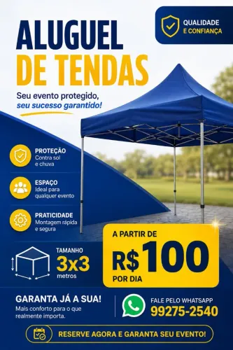 Aluguel de Tendas $100