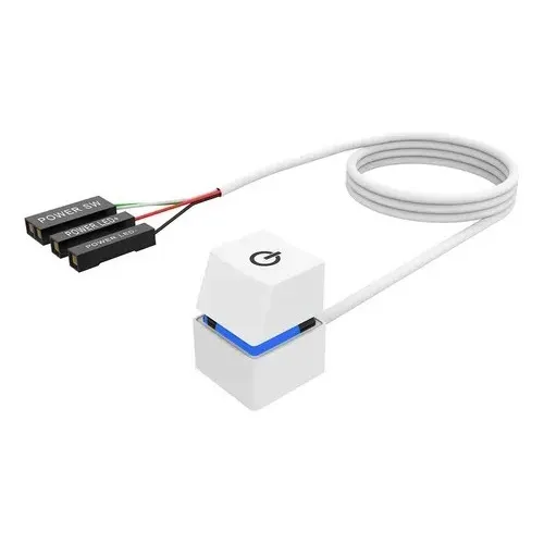 Extensão adaptador botão Power desktop liga / desliga com LED RGB cabo 1,6m Branco