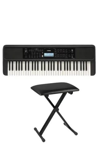 TECLADO YAMAHA PSR-E383 COM BANQUETA