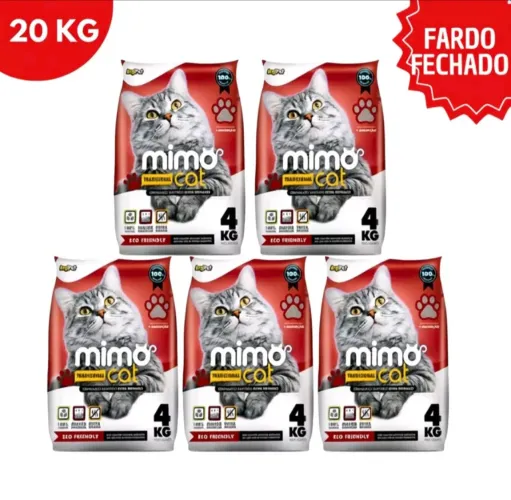 Fardo de Areia para Gato Mimo Cat Tradicional 20kg (5 sacos de 4kg)