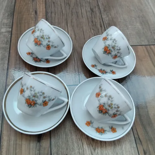 4 xicaras de café porcelana pozzani
