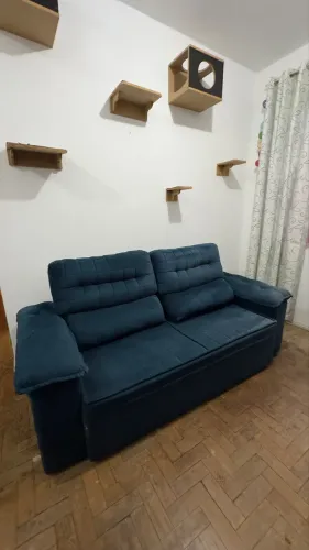 Sofá retratil reclinavel 2 lugares azul marinho modelo Quantun marca King house