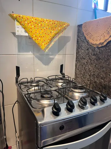 Fogão Inox 4 bocas com acendimento automático