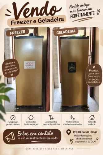 Freezer e Geladeira Consul - Modelos Antigos, Completos e Funcionando