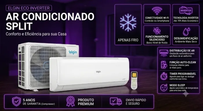 Elgin Eco Inverter II 12.000 BTUs - Wi?Fi + Economia de Energia