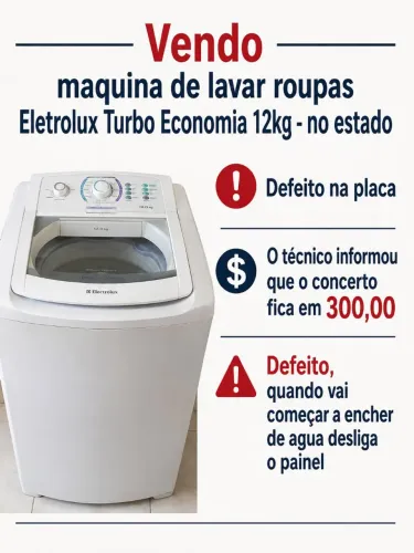 Máquina de lavar Eletrolux Turbo Economia 12kg 