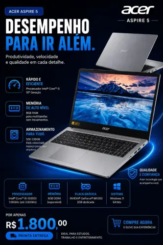 Notebook Acer i5 10ª geração