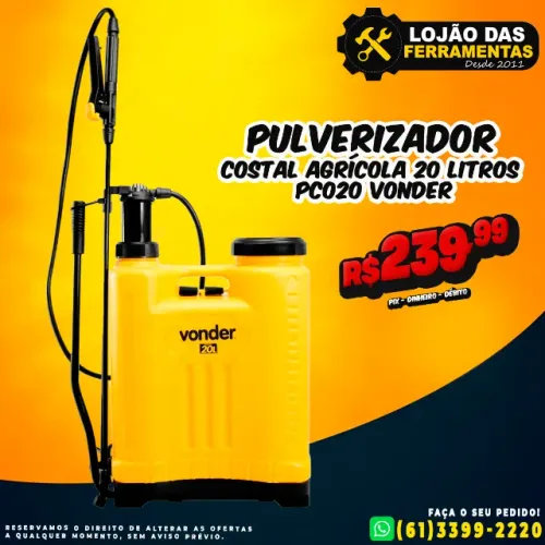 Pulverizador Costal Agrícola 20 Litros PC020 Vonder