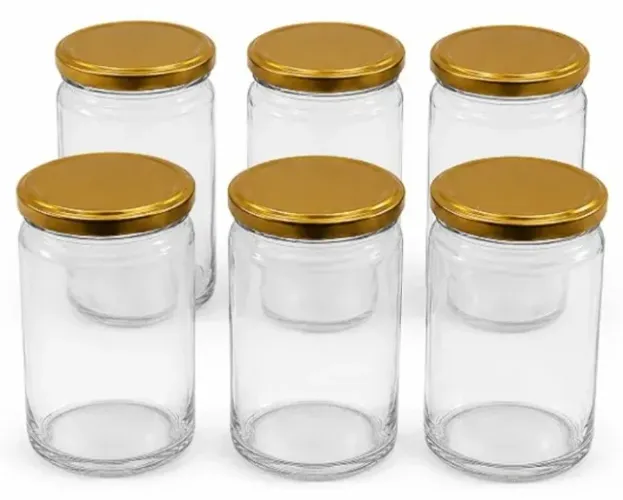 Pote de Vidro Andino 360ml Caixa com 24 COM TAMPAS
