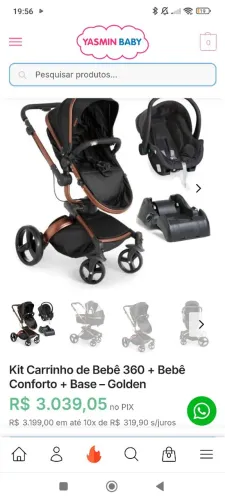 Carrinho de bebê 360 três rodas