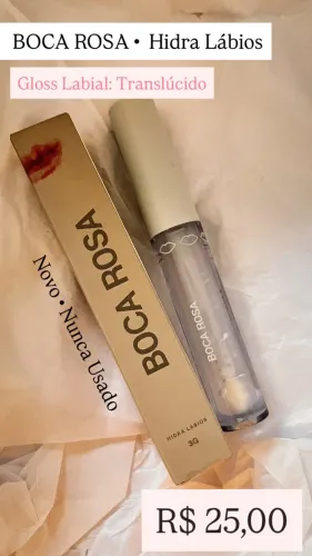 Gloss Labial Translúcido da Boca Rosa Hidra Lábios
