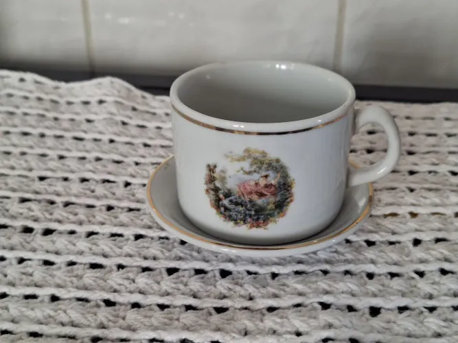 Xícara avulsa com Pires Vintage Romântico