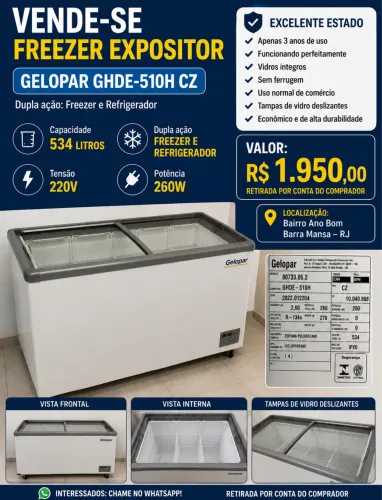 Freezer Expositor GELOPAR