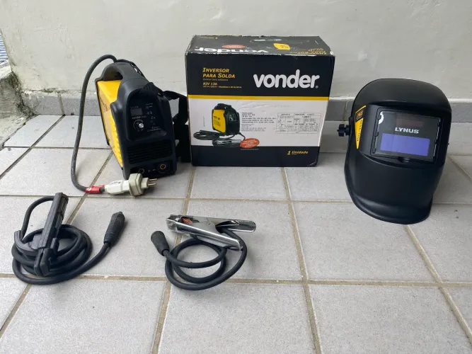Máquina de solda inversor Vonder + Máscara automática Lynus