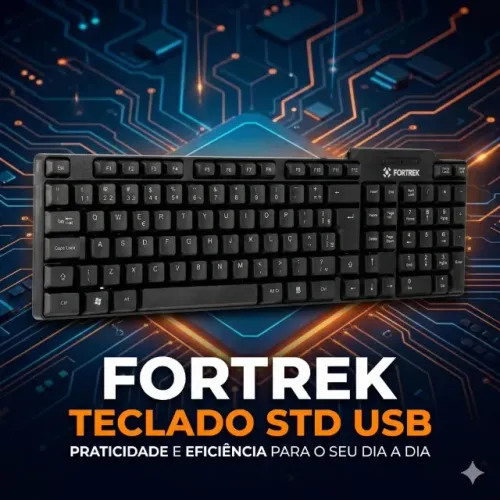 Fortrek Teclado STD USB Compatível com Portas USB Design para Uso Eficiente em Português
