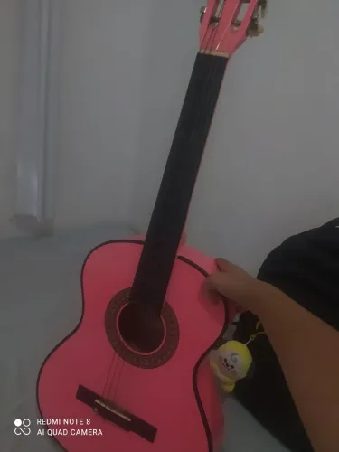 Violão Acústico Infantil Rosa