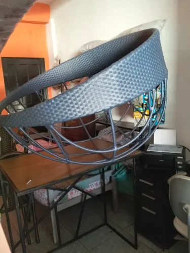 Cadeira de Balanço Suspensa em Fibra Azul - Nova